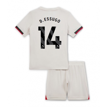 Billige Fotballdrakt Chelsea Dario Essugo #14 Replika Bortedraktsett Barn 2025-26 Kortermet (med bukser)